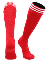 TCK socks Scarlet/White / X-Large Premier Soccer Sock with Fold Down Stripes