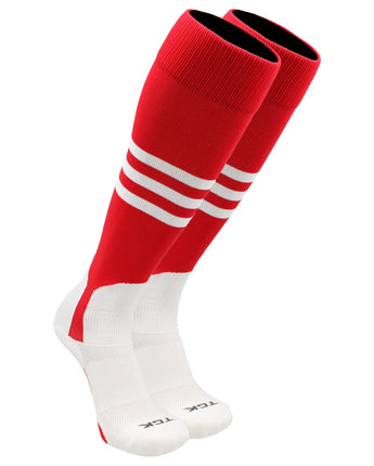 TCK socks Scarlet/White / X-Large TCK Baseball Stirrup Socks with Stripes Pattern B