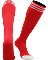 TCK socks Scarlet/White / X-Small Prosport Striped Over the Calf Tube Socks