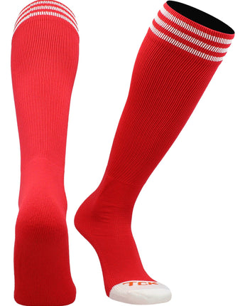 TCK socks Scarlet/White / X-Small Prosport Striped Over the Calf Tube Socks