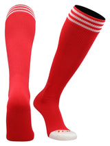 TCK socks Scarlet/White / X-Small Prosport Striped Over the Calf Tube Socks