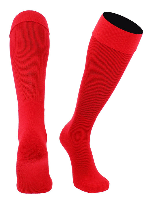 TCK socks Scarlet / X-Large Soccer Socks Youth Toddler Adult Fold Down Top MS Multisport Tube Socks