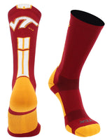 TCK socks Small Virginia Tech Hokies Baseline Crew USA Made
