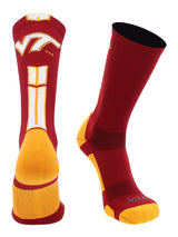TCK socks Small Virginia Tech Hokies Baseline Crew USA Made