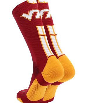 TCK socks Small Virginia Tech Hokies Baseline Crew USA Made