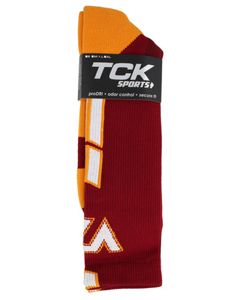 TCK socks Small Virginia Tech Hokies Baseline Crew USA Made
