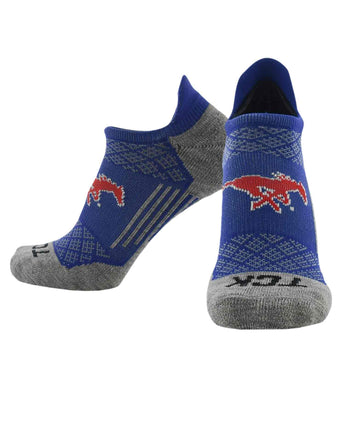 TCK socks SMU Mustangs / Large SMU Mustangs Tour No Show Tab Socks - Made in USA