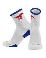 TCK socks SMU Mustangs / Large TCK SMU Mustangs Quarter Socks - Made in USA