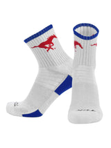 TCK socks SMU Mustangs / Large TCK SMU Mustangs Quarter Socks - Made in USA