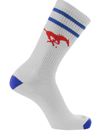 NCAA Vintage College Striped Socks - SMU Mustangs (Large)
