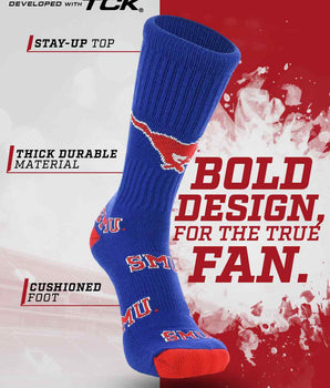 TCK socks SMU Mustangs Mayhem Crew Socks (Made in USA)