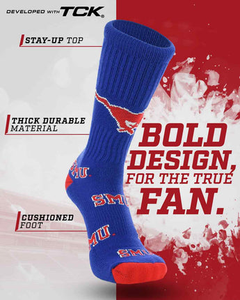TCK socks SMU Mustangs Mayhem Crew Socks (Made in USA)