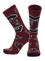 TCK socks South Carolina Cardinal/Black/White / Large South Carolina Gamecocks Mayhem Crew Socks (Made in USA)