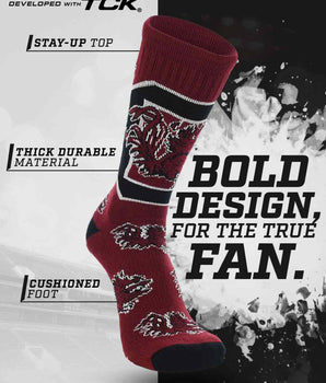 TCK socks South Carolina Gamecocks Mayhem Crew Socks (Made in USA)