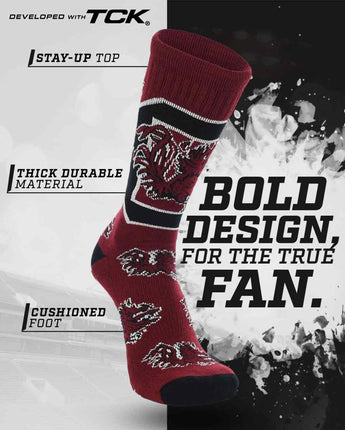 TCK socks South Carolina Gamecocks Mayhem Crew Socks (Made in USA)