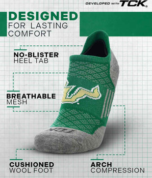 South Florida Bulls No Show Tour Socks - Made in USA