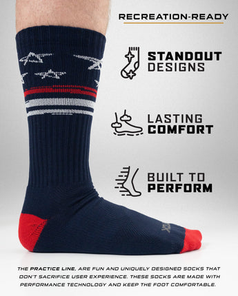 TCK socks Star Spangled Scribble Hand Drawn Stars Crew Socks