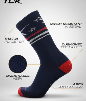 TCK socks Star Spangled Scribble Hand Drawn Stars Crew Socks