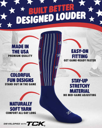 Stars & Stripes Athletic Knee High Socks