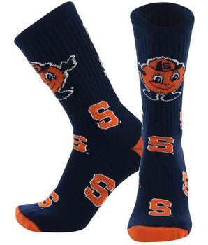 TCK socks Syracuse Navy/Orange / Large Syracuse Orange Mayhem Crew Socks (Made in USA)