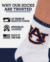 TCK socks TCK Auburn Tigers Quarter Socks - Made in USA
