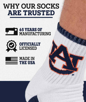 TCK socks TCK Auburn Tigers Quarter Socks - Made in USA