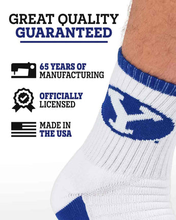 TCK socks TCK BYU Cougars Quarter Socks - Made in USA