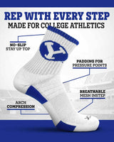 TCK socks TCK BYU Cougars Quarter Socks - Made in USA