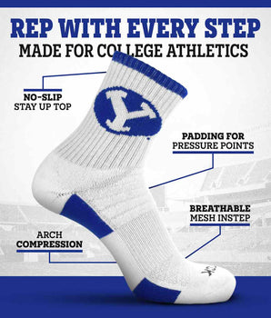 TCK socks TCK BYU Cougars Quarter Socks - Made in USA