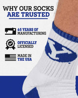 TCK socks TCK BYU Cougars Quarter Socks - Made in USA