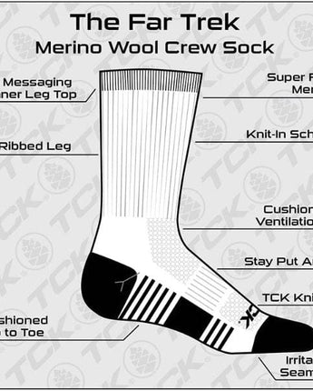 TCK socks TCK Dartmouth College Socks Big Green - Pure Merino Wool - Far Trek