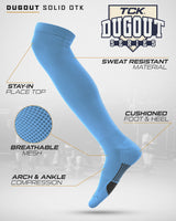 TCK socks TCK Dugout Over the Knee Socks For Baseball, Softball, Football Solid Team Colors