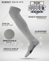 TCK socks TCK Dugout Over the Knee Socks For Baseball, Softball, Football Solid Team Colors