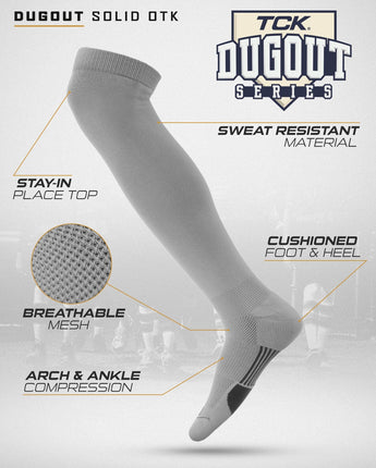 TCK socks TCK Dugout Over the Knee Socks For Baseball, Softball, Football Solid Team Colors