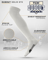 TCK socks TCK Dugout Over the Knee Socks For Baseball, Softball, Football Solid Team Colors