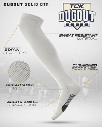 TCK socks TCK Dugout Over the Knee Socks For Baseball, Softball, Football Solid Team Colors