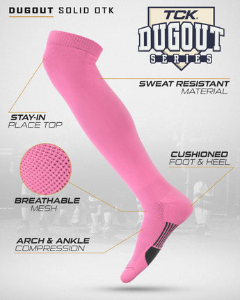 TCK socks TCK Dugout Over the Knee Socks For Baseball, Softball, Football Solid Team Colors