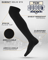 TCK socks TCK Dugout Over the Knee Socks For Baseball, Softball, Football Solid Team Colors