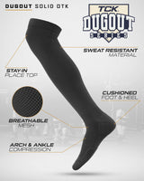 TCK socks TCK Dugout Over the Knee Socks For Baseball, Softball, Football Solid Team Colors