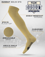 TCK socks TCK Dugout Over the Knee Socks For Baseball, Softball, Football Solid Team Colors
