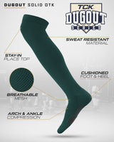 TCK socks TCK Dugout Over the Knee Socks For Baseball, Softball, Football Solid Team Colors