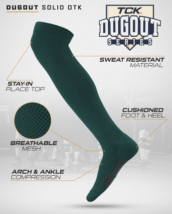 TCK socks TCK Dugout Over the Knee Socks For Baseball, Softball, Football Solid Team Colors