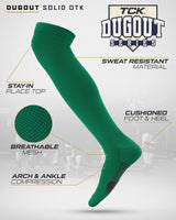 TCK socks TCK Dugout Over the Knee Socks For Baseball, Softball, Football Solid Team Colors