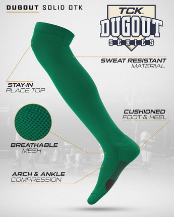TCK socks TCK Dugout Over the Knee Socks For Baseball, Softball, Football Solid Team Colors