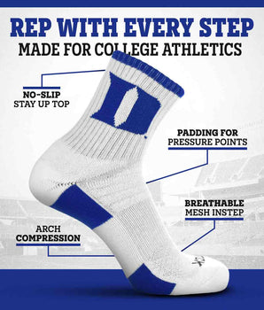 TCK socks TCK Duke Blue Devils Quarter Socks - Made in USA
