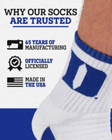 TCK socks TCK Duke Blue Devils Quarter Socks - Made in USA