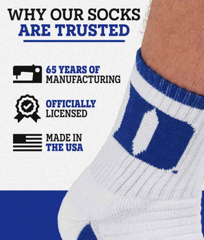 TCK socks TCK Duke Blue Devils Quarter Socks - Made in USA