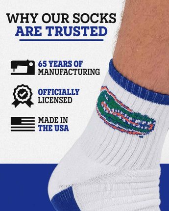 TCK socks TCK Florida Gators Quarter Socks - Made in USA