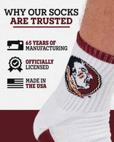 TCK socks TCK Florida State Seminoles Quarter Socks - Made in USA