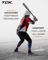 TCK socks TCK Freedom Dugout Stars and Stripes OTC Baseball & Softball Socks - USA Made